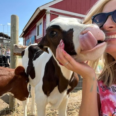 farmer skye and bingo the calf